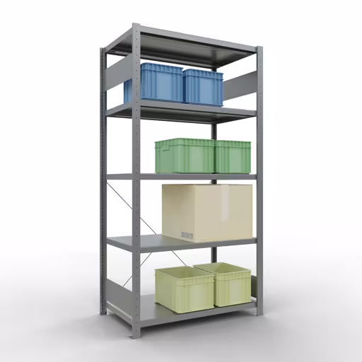 Immagine del prodotto n. 15 dell'articolo scaffale base, scaffale, sistema a innesto MULTIplus250, 2000 x 1000 x 600 mm (AxLxP), 5 ripiani, traversa, zincato dalla gamma di prodotti del sistema a innesto della marca Schulte Lagertechnik