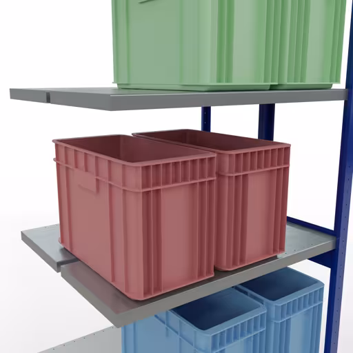 , étagère double, système d'étagères MULTIplus250, 3000 x 1000 x (2x400) mm, 2x7 étagères, RAL 5010 bleu gentiane de Schulte Lagertechnik de la gamme d'étagères