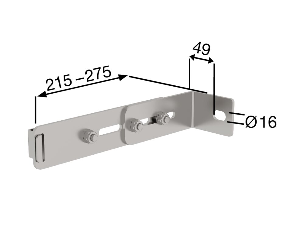 Produktbild (Abb. Ähnlich) 3818654 Staffa a parete Munk con morsetto, regolabile 215-275 mm, acciaio inox