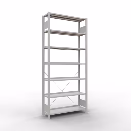 Figura n. 13 dell'articolo scaffale base, scaffale per ufficio, sistema a innesto MULTIplus85, 2300 x 1000 x 300 mm, 7 ripiani, , , grigio chiaro del gruppo di prodotti scaffali per ufficio della marca Schulte Lagertechnik