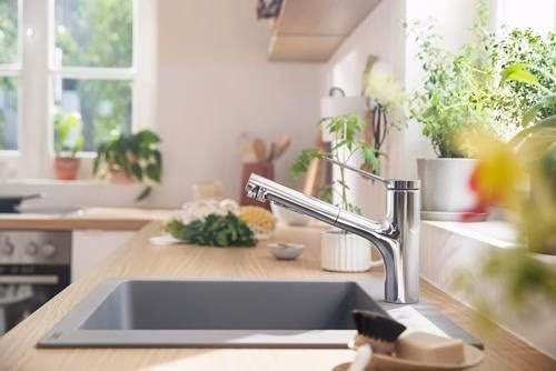 Hansgrohe Miscelatore monocomando per lavello Zesis M33 150, doccetta estraibile, 2jet cromo