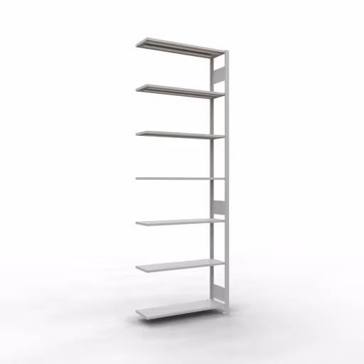 Scaffali aggiuntivi, scaffali, sistema a innesto MULTIplus85, 3000 x 1000 x 300 mm (AxLxP), 7 ripiani, barre longitudinali, RAL 7035 grigio chiaro di Schulte Lagertechnik Scaffale aggiuntivo, scaffale, sistema a innesto MULTIplus85, 3000 x 1000 x 300 mm (AxLxP), 7 ripiani, barra longitudinale, RAL 7035 grigio chiaro, ripiano aggiuntivo, articolo n. 33037-LR