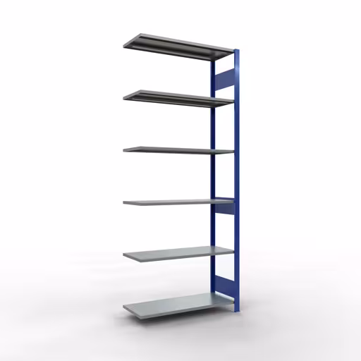 Figura n. 8 dell'articolo scaffale aggiuntivo, scaffale, sistema a innesto MULTIplus85, 2500 x 1000 x 400 mm (AxLxP), 6 ripiani, barre longitudinali, RAL 5010 blu genziana del gruppo di prodotti sistema a innesto della marca Schulte Lagertechnik