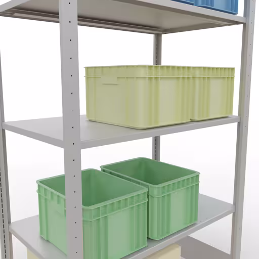 Figure n° 15 de l'article étagère de base, système d'étagères enfichables MULTIplus85, 2000 x 1000 x 600 mm, 5 étagères, gris clair RAL 7035 du groupe de produits système enfichable de la marque Schulte Lagertechnik