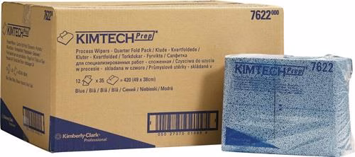Prozesswischtuch KIMTECH 7622 Länge circa 381 mmxBreite circa 490mm blau 12 Blatt à 35 Tücher