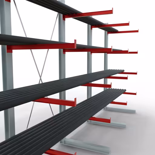 Figura n. 11 dell'articolo Scaffale completo K 6000, unilaterale, 3000 x 6000 x 1000 mm, RAL 7001 / RAL 3000, 5 livelli di stoccaggio del gruppo di prodotti scaffalature cantilever della marca Schulte Lagertechnik
