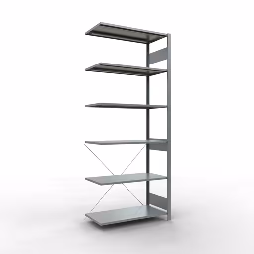 Figura n. 12 dell'articolo scaffale aggiuntivo, scaffale a scaffale, sistema a innesto MULTIplus150, 2500 x 1000 x 500 mm (AxLxP), 6 ripiani, traversa, zincato del gruppo di prodotti sistema a innesto della marca Schulte Lagertechnik