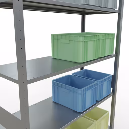 Image du produit n° 14 de l'article étagère de base, étagère, système enfichable MULTIplus150, 3000 x 1300 x 500 mm, 7 étagères, galvanisé de la gamme de produits du système enfichable de Schulte Lagertechnik