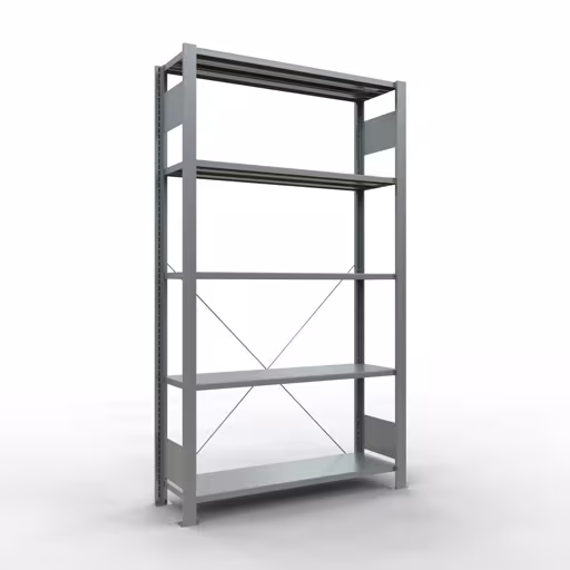 Figure n° 13 de l'article, étagères de bureau, système enfichable MULTIplus85, 1800 x 1000 x 300 mm, 5 étagères, galvanisées, sans barre d'arrêt du groupe de produits étagères de bureau de Schulte Lagertechnik