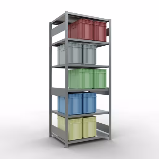 Produktbild Nr 15 des Artikels Grundregal, Fachbodenregal Stecksystem MULTIplus330, 2500 x 1000 x 800 mm (HxBxT), 6 Fachböden, Längenriegel, verzinkt Abbildung Nr 15 des Artikels Grundregal, Fachbodenregal Stecksystem MULTIplus330, 2500 x 1000 x 800 mm (HxBxT), 6 Fachböden, Längenriegel, verzinkt aus der Produktgruppe Stecksystem von der Marke Schulte Lagertechnik