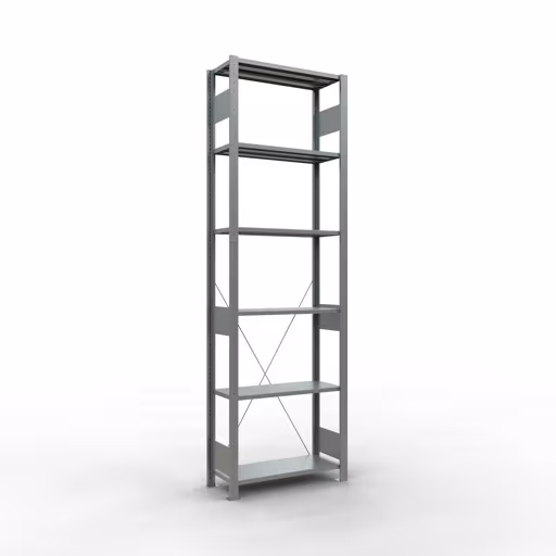 Immagine del prodotto n. 15 dell'articolo scaffale base, scaffale, sistema a innesto MULTIplus150, 2500 x 750 x 300 mm (AxLxP), 6 ripiani, traversa, zincato dalla gamma di prodotti del sistema a innesto della marca Schulte Lagertechnik