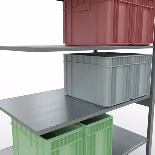 Immagine del prodotto n. 7 dell'articolo scaffale aggiuntivo, ripiano per scaffali, sistema a innesto MULTIplus150, 2500 x 1300 x 800 mm, 6 ripiani, zincato dalla gamma di prodotti del sistema a innesto di Schulte Lagertechnik