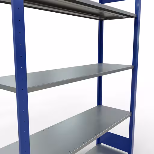 Immagine del prodotto n. 13 dell'articolo scaffale base, sistema a innesto per ripiani MULTIplus150, 2000 x 1300 x 400 mm, 5 ripiani, RAL 5010 blu genziana/zincato della gamma di prodotti per sistemi a innesto della marca Schulte Lagertechnik