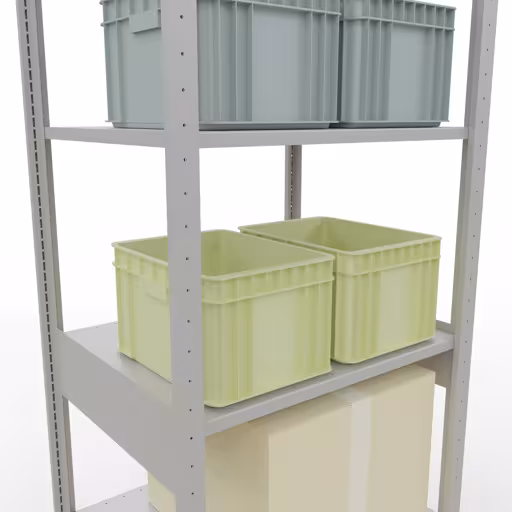 Immagine del prodotto n. 13 dell'articolo scaffale base, scaffale, sistema a innesto MULTIplus150, 2500 x 750 x 600 mm (AxLxP), 6 ripiani, barre longitudinali, RAL 7035 grigio chiaro dalla gamma di prodotti del sistema a innesto di Schulte Lagertechnik