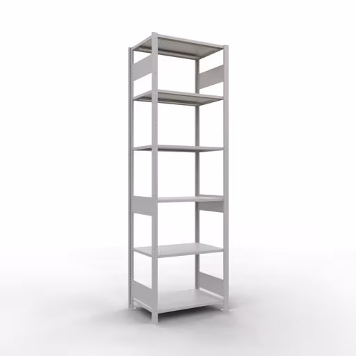 Étagère de base, étagère à étagères, système enfichable MULTIplus150, 2500 x 750 x 500 mm, 6 étagères, gris clair RAL 7035 de Schulte Lagertechnik avec le numéro d'article. 32651-75-LR