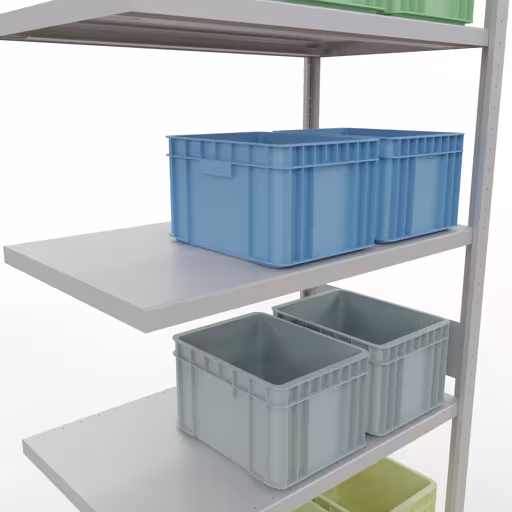 Rayonnage supplémentaire, étagère, système enfichable MULTIplus330, 3000 x 1000 x 600 mm, 7 étagères, gris clair RAL 7035 de Schulte Lagertechnik de la catégorie des systèmes enfichables