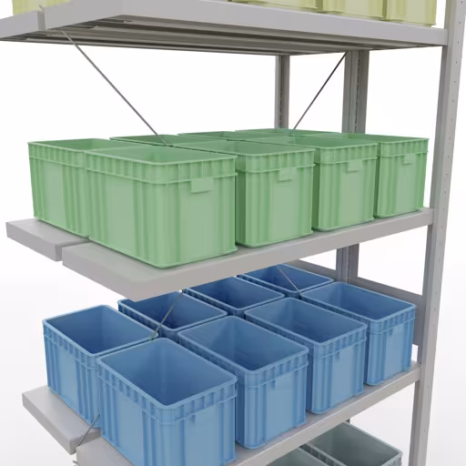 , étagère double, système d'étagères MULTIplus250, 3000 x 1000 x (2x300) mm, 2x7 étagères, gris clair RAL 7035 de Schulte Lagertechnik de la catégorie étagères