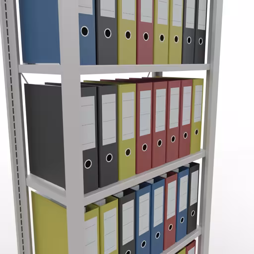 Produktbild Nr 12 des Artikels Grundregal, Büro-Fachbodenregal Stecksystem MULTIplus85, 2000 x 750 x 300 mm (HxBxT), 6 Fachböden, Kreuzstrebe, ohne Anschlagleiste, lichtgrau Abbildung Nr 12 des Artikels Grundregal, Büro-Fachbodenregal Stecksystem MULTIplus85, 2000 x 750 x 300 mm (HxBxT), 6 Fachböden, Kreuzstrebe, ohne Anschlagleiste, lichtgrau aus der Produktgruppe Büroregale von der Marke Schulte Lagertechnik