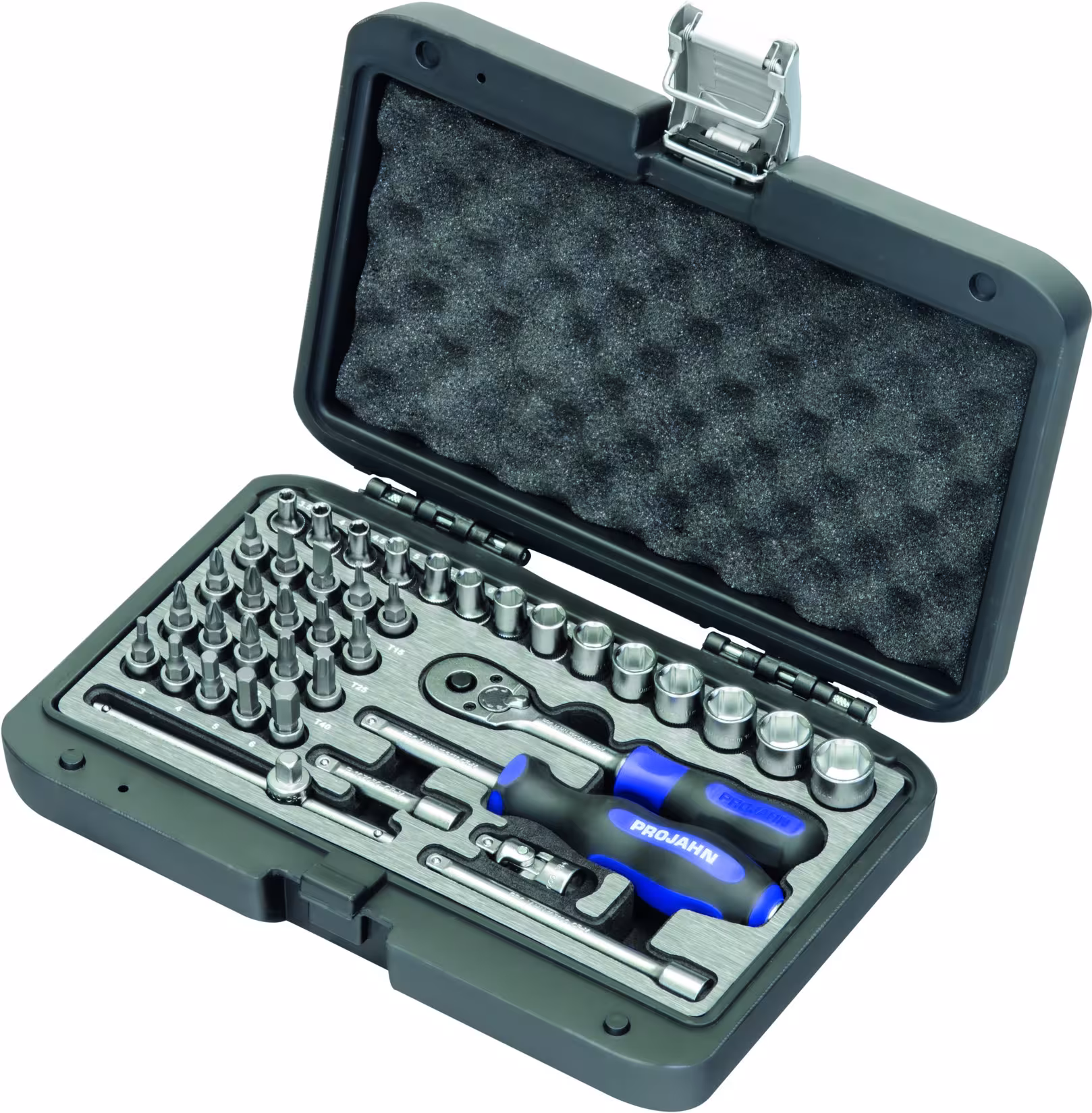Coffret de clé à douille professionnelle 1/4" PROJAHN 40 pièces de la catégorie Jeux de clés à douille et pièces détachées avec le GTIN 4000146022504 Coffret de clés à douille professionnelles 1/4" PROJAHN 40 pièces de la marque PROJAHN de la gamme outillage à main
