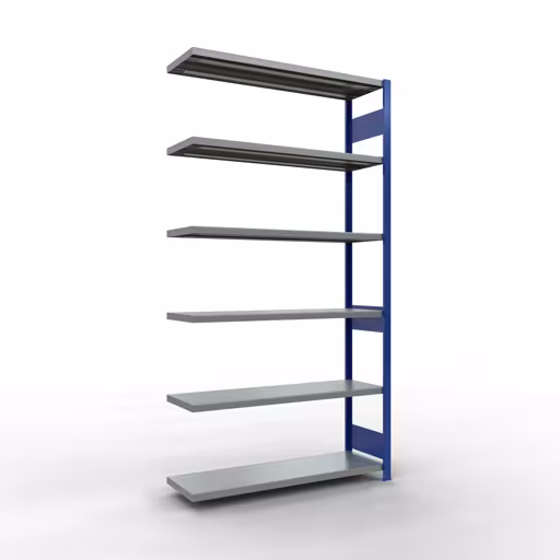 Figure n° 13 de l'article, système d'étagères MULTIplus250, système enfichable, 2500 x 1300 x 400 mm, 6 étagères, RAL 5010 bleu gentiane/galvanisé du groupe de produits système enfichable de Schulte Lagertechnik