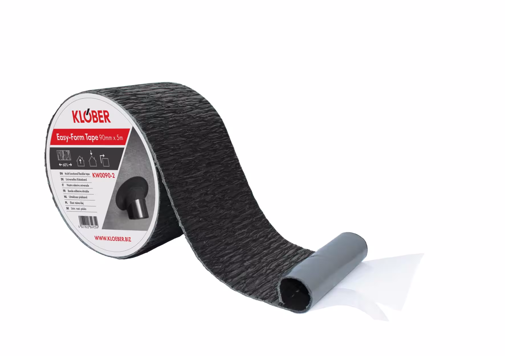 Nastro adesivo Easy-Form Nastro adesivo dalla forma universale, larghezza 90 mm, rotolo da 5 m della Klöber Nastro adesivo Easy-Form Nastro adesivo modellabile universalmente, larghezza 90 mm, rotolo da 5 m, sottostrati e barriere al vapore, articolo n. KW0090-2