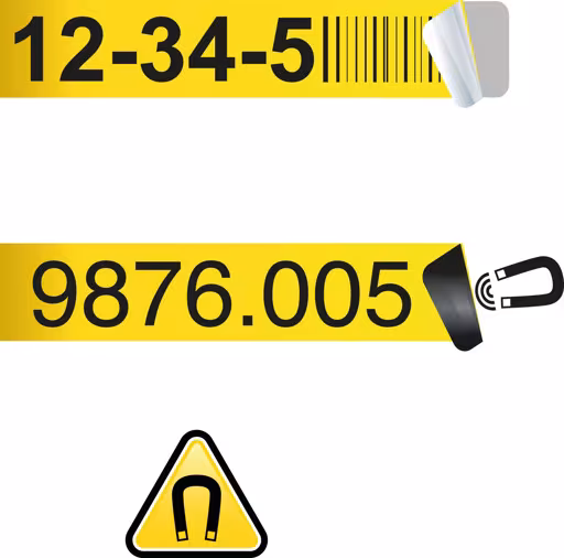 Étiquette de rayonnage, magnétique, 120 x 22 mm, jaune, accessoires, réf. 22962