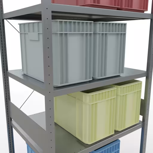 Figura n. 12 dell'articolo scaffale base, scaffale, sistema a innesto MULTIplus330, 3000 x 1000 x 800 mm (AxLxP), 7 ripiani, traversa, zincato del gruppo di prodotti sistema a innesto della marca Schulte Lagertechnik