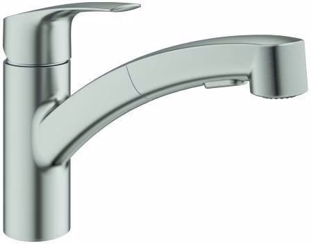Primary Image 2216942 GROHE Mitigeur monocommandé pour évier Eurosmart 30305 bec plat avec douchette extractible Dual chrome