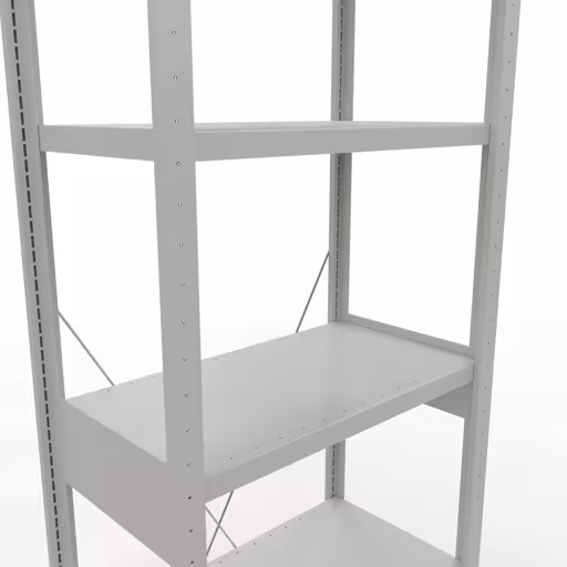 Scaffale base, scaffale, sistema a innesto MULTIplus250, 2500 x 750 x 400 mm (AxLxP), 6 ripiani, traversa, RAL 7035 grigio chiaro di Schulte Lagertechnik della categoria Sistema a innesto