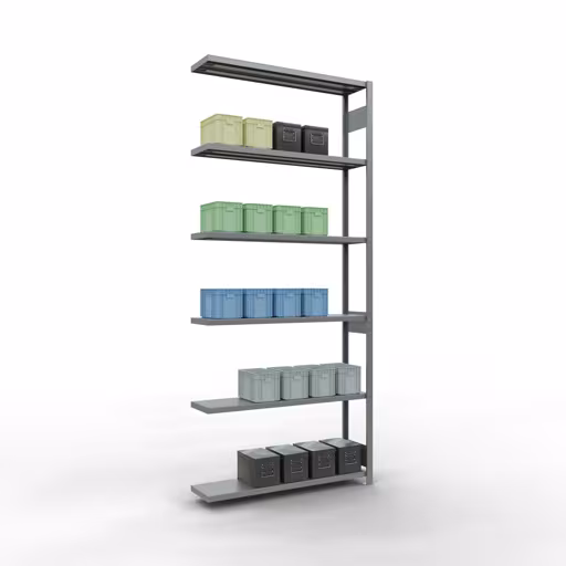 Figure n° 13 de l'article, système d'étagères enfichables MULTIplus250, 3000 x 1300 x 300 mm, 7 étagères, galvanisées du groupe de produits système enfichable de Schulte Lagertechnik
