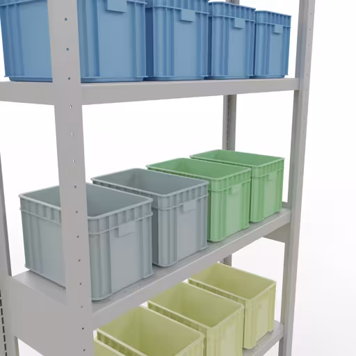 Figure n° 14 de l'article étagère de base, système d'étagères enfichables MULTIplus330, 2500 x 1000 x 300 mm, 6 étagères, RAL 7035 gris clair du groupe de produits système enfichable de Schulte Lagertechnik