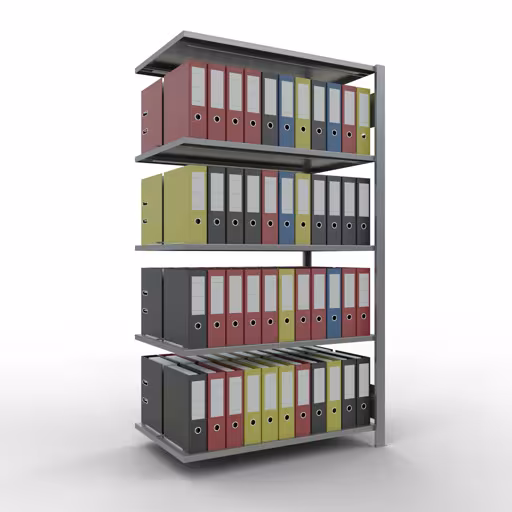 Étagère supplémentaire, étagère de bureau, système enfichable MULTIplus150, 1800 x 1000 x 600 mm, 5 étagères, galvanisées, avec butée centrale de Schulte Lagertechnik avec le réf. 17740