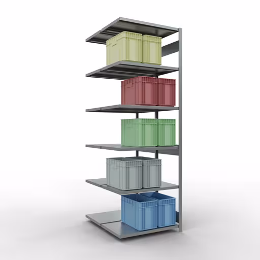 Immagine del prodotto n. 13 dell'articolo scaffale componibile, scaffale doppio, scaffale, sistema a innesto MULTIplus250, 3000 x 1000 x (2x600) mm, 2x7 ripiani, zincato dalla gamma di prodotti Scaffali della marca Schulte Lagertechnik