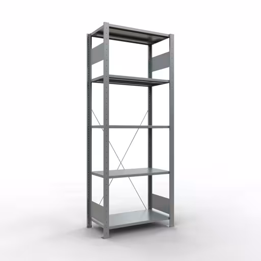 Étagère de base, étagère, système enfichable MULTIplus150, 2000 x 750 x 400 mm, 5 étagères, galvanisées de Schulte Lagertechnik avec le réf. 12740-75