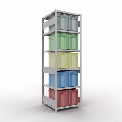 Figure n° 14 de l'article étagère de base, système d'étagères enfichables MULTIplus250, 2500 x 750 x 800 mm, 6 étagères, gris clair RAL 7035 du groupe de produits système enfichable de la marque Schulte Lagertechnik