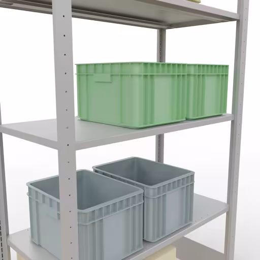 Étagère de base, étagère, système enfichable MULTIplus85, 2000 x 1000 x 500 mm, 5 étagères, RAL 7035 gris clair de la marque Schulte Lagertechnik de la gamme de produits du système enfichable