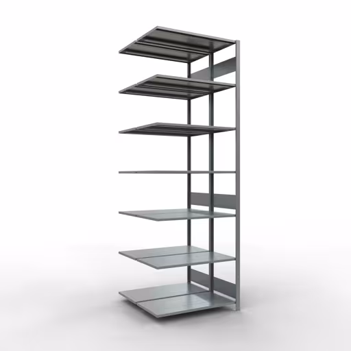 Figure n° 14 de l'article étagère complémentaire, étagère double, système d'étagères enfichables MULTIplus150, 3000 x 1000 x (2x500) mm, 2x7 étagères, galvanisées du groupe de produits étagères de la marque Schulte Lagertechnik