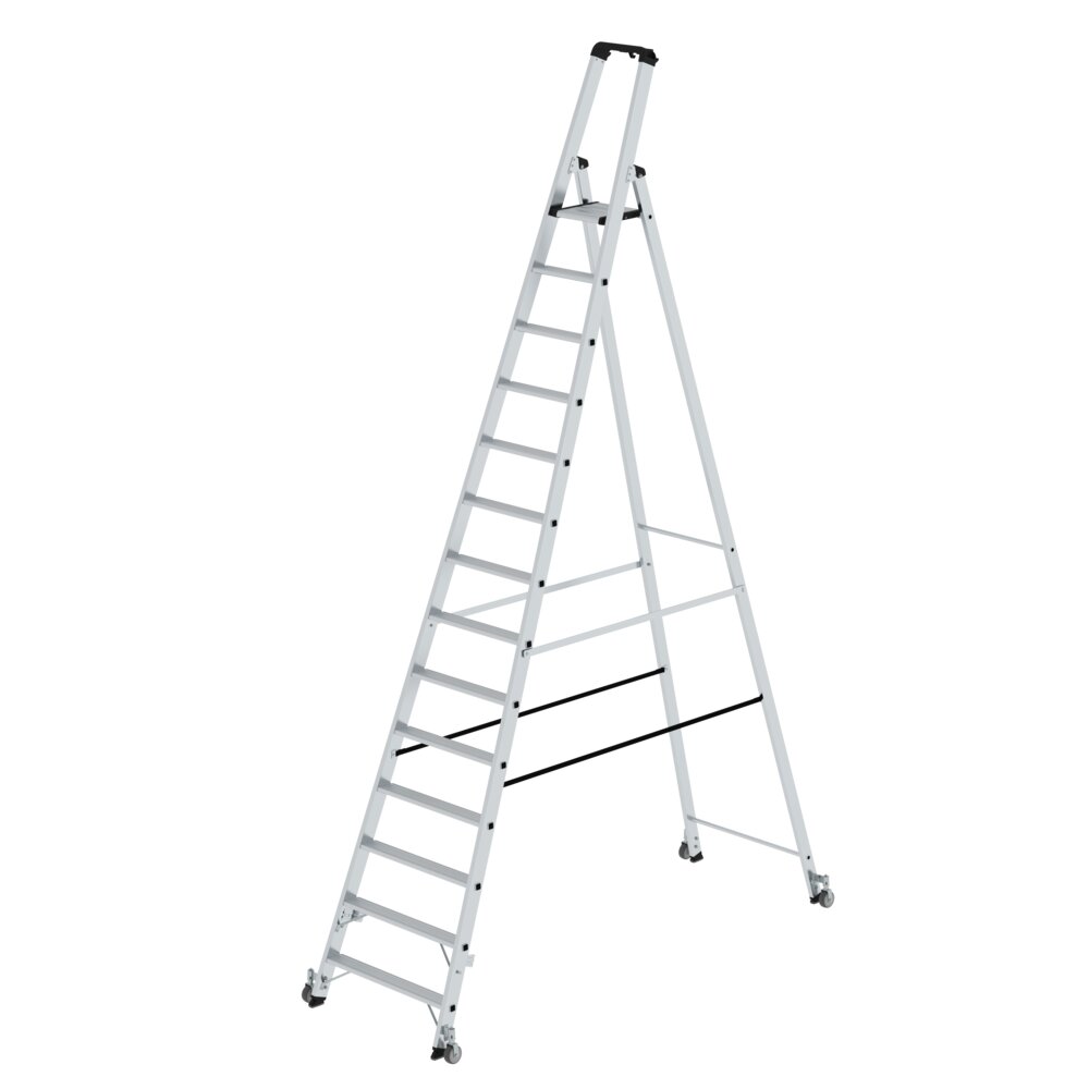 Munk Stufen-Stehleiter einseitig begehbar mit Rollen aus der Kategorie Stehleitern mit der Artikelnr. 041114