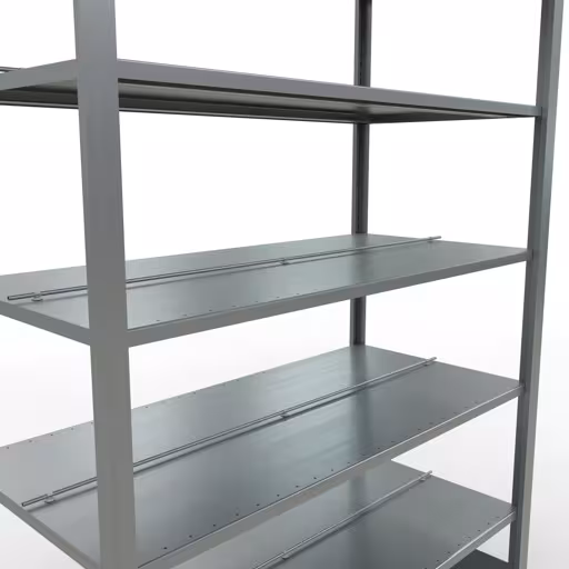 Figure n° 9 de l'article étagère de base, étagère de bureau, système enfichable MULTIplus150, 2300 x 1300 x 600 mm, 7 étagères, galvanisées, avec butée centrale de la gamme d'étagères de bureau de Schulte Lagertechnik