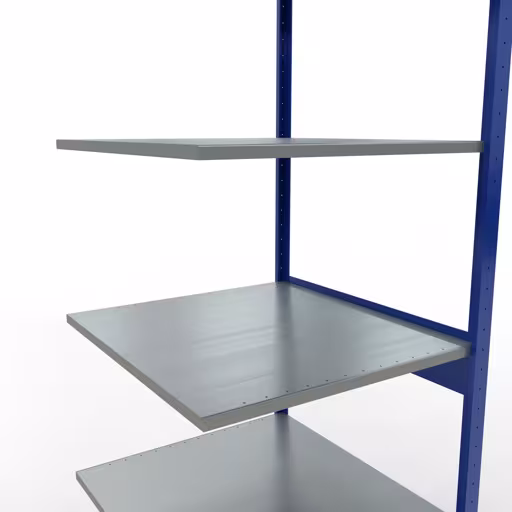 Immagine del prodotto n. 6 dell'articolo scaffale aggiuntivo, sistema a innesto MULTIplus150, 2500 x 750 x 800 mm (AxLxP), 6 ripiani, RAL 5010 blu genziana/zincato/zincato dalla gamma di prodotti del sistema a innesto di Schulte Lagertechnik