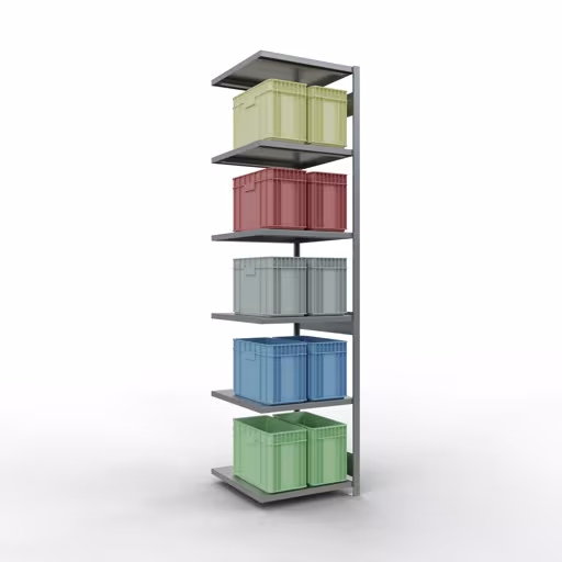 Scaffali aggiuntivi, scaffali, sistema a innesto MULTIplus250, 3000 x 750 x 800 mm (AxLxP), 7 ripiani, barre longitudinali, zincato di Schulte Lagertechnik con l'articolo n. 12987-75-LR