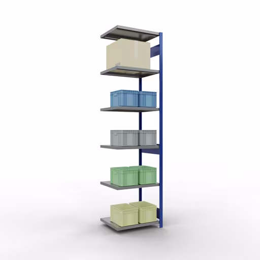 Figura n. 8 dell'articolo scaffale aggiuntivo, scaffale, sistema a innesto MULTIplus250, 3000 x 750 x 600 mm, 7 ripiani, RAL 5010 blu genziana/zincato/zincato del gruppo di prodotti sistema a innesto della marca Schulte Lagertechnik