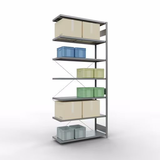 Étagère complémentaire système enfichable 3000x1300x500 mm, type 250 kg, galvanisée de la catégorie étagère complémentaire avec le GTIN 4004514218094 Rayonnage supplémentaire pour système enfichable 3000x1300x500 mm, type 250 kg, galvanisé de la marque Schulte Lagertechnik de la gamme de produits pour systèmes enfichables