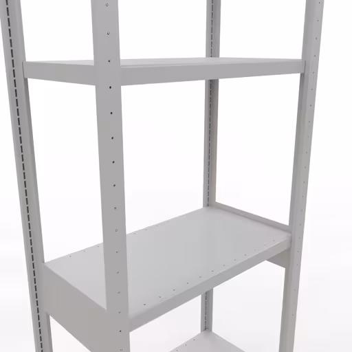 Étagère de base, étagère, système enfichable MULTIplus250, 3000 x 750 x 400 mm, 7 étagères, RAL 7035 gris clair de Schulte Lagertechnik de la catégorie système enfichable