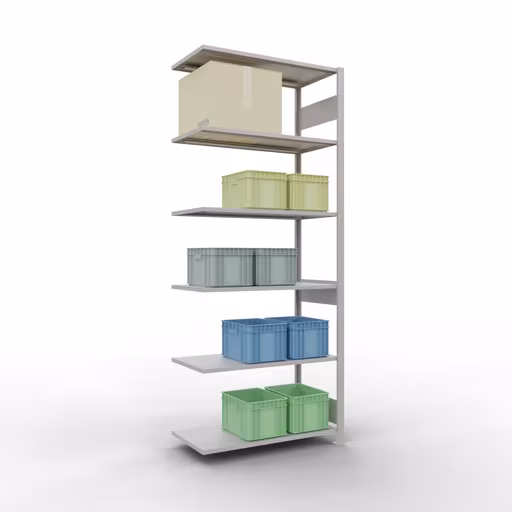Image supplémentaire de l'article Étagère supplémentaire, étagère MULTIplus150 système enfichable, 2500 x 1000 x 500 mm, 6 étagères, gris clair RAL 7035 à partir de l'étagère supplémentaire