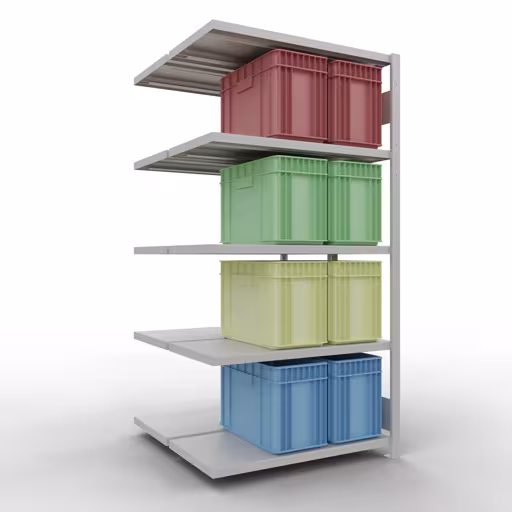Immagine del prodotto n. 6 dell'articolo ripiano aggiuntivo, ripiano doppio, ripiano, sistema a innesto MULTIplus250, 2000 x 1000 x (2x500) mm, 2x5 ripiani, RAL 7035 grigio chiaro dalla gamma di prodotti ripiani della marca Schulte Lagertechnik