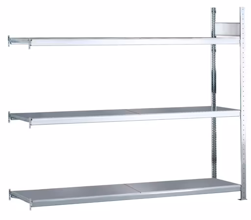 Rayonnage complémentaire, rayonnage à grande portée WS 2000 avec tablettes en acier, 2000 x 1500 x 800 mm, galvanisé, 3 niveaux, de la marque Schulte Lagertechnik de la gamme de rayonnages à grande portée