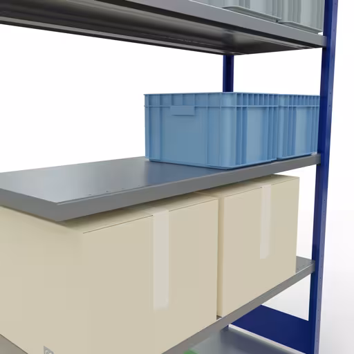 Figura n. 12 dell'articolo scaffale aggiuntivo, scaffale, sistema a innesto MULTIplus250, 2000 x 1300 x 500 mm (AxLxP), 5 ripiani, barre longitudinali, RAL 5010 blu genziana/zincato del gruppo di prodotti sistema a innesto della marca Schulte Lagertechnik