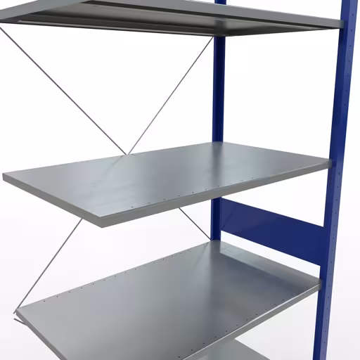 Figure n° 14 de l'article étagère complémentaire, étagère à étagères, système enfichable MULTIplus85, 3000 x 1000 x 600 mm, 7 étagères, traverse, RAL 5010 bleu gentiane du groupe de produits système enfichable de la marque Schulte Lagertechnik
