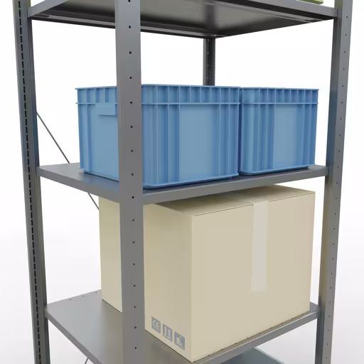 Étagère de base, étagère, système enfichable MULTIplus150, 2000 x 750 x 600 mm, 5 étagères, galvanisée de Schulte Lagertechnik de la gamme de produits du système enfichable